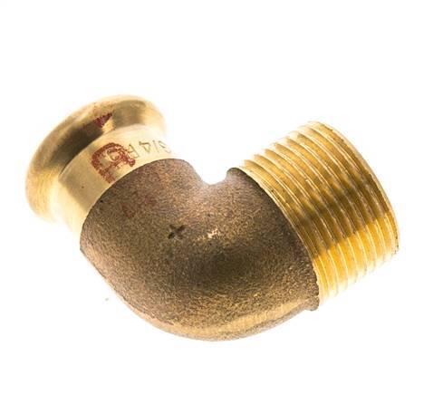 90-Grad-Winkel-Pressfitting - 18 mm Innengewinde & R 3/4'' Außengewinde - Kupferlegierung