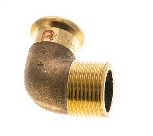 90-Grad-Winkel-Pressfitting - 18 mm Innengewinde & R 3/4'' Außengewinde - Kupferlegierung