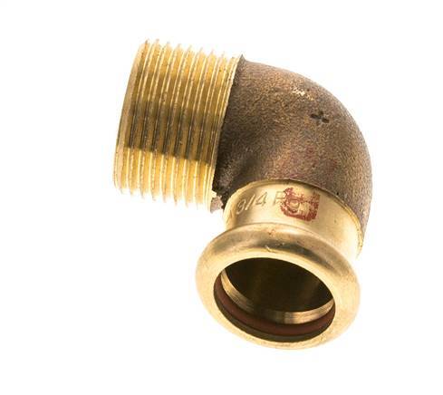 90-Grad-Winkel-Pressfitting - 18 mm Innengewinde & R 3/4'' Außengewinde - Kupferlegierung