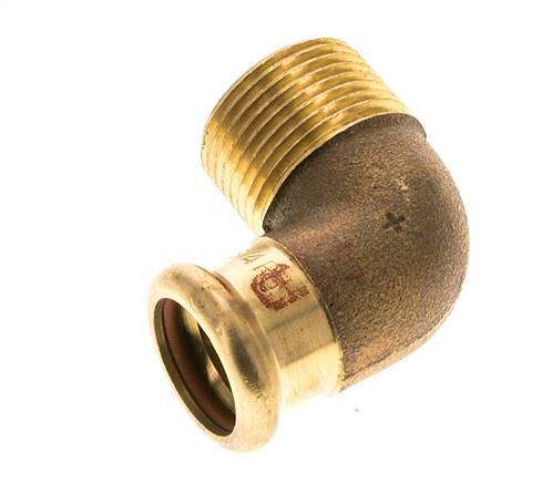 90-Grad-Winkel-Pressfitting - 18 mm Innengewinde & R 3/4'' Außengewinde - Kupferlegierung