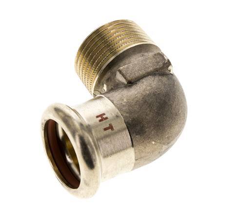 90-Grad-Winkel-Pressfitting - 22 mm Innengewinde und R 3/4'' Außengewinde - Kupferlegierung