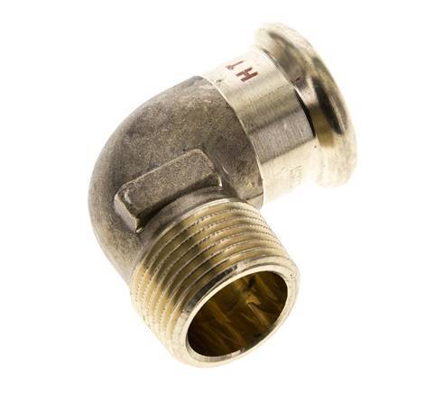 90-Grad-Winkel-Pressfitting - 22 mm Innengewinde und R 3/4'' Außengewinde - Kupferlegierung