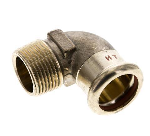 90-Grad-Winkel-Pressfitting - 22 mm Innengewinde und R 3/4'' Außengewinde - Kupferlegierung