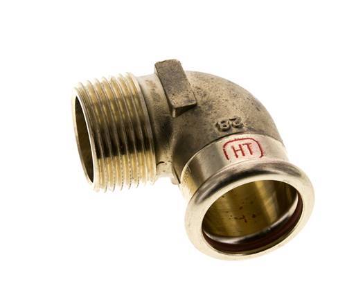 90-Grad-Winkel-Pressfitting - 28 mm Innengewinde & R 1'' Außengewinde - Kupferlegierung