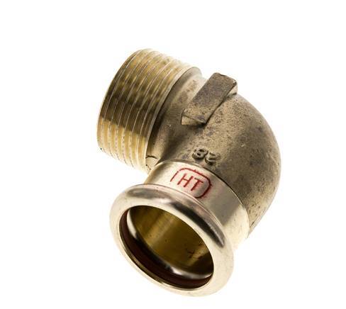 90-Grad-Winkel-Pressfitting - 28 mm Innengewinde & R 1'' Außengewinde - Kupferlegierung