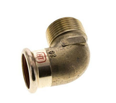 90-Grad-Winkel-Pressfitting - 28 mm Innengewinde & R 1'' Außengewinde - Kupferlegierung