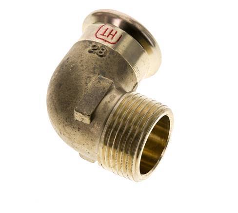 90-Grad-Winkel-Pressfitting - 28 mm Innengewinde & R 1'' Außengewinde - Kupferlegierung