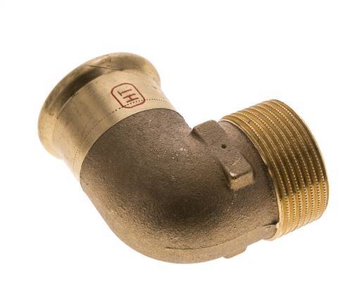 90deg Elbow Press Fitting - 35mm Female & R 1-1/4'' Male - Copper alloy