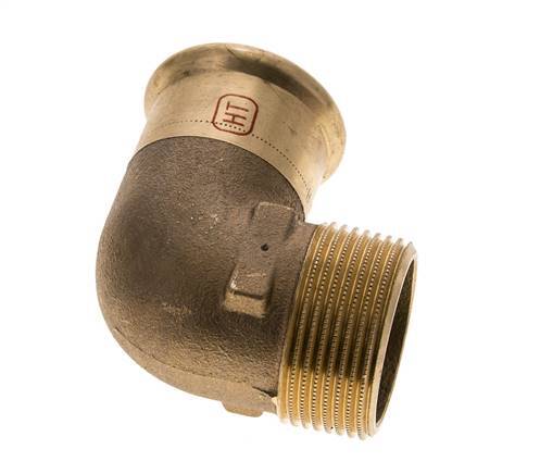 90-Grad-Winkel-Pressfitting - 35 mm Innengewinde und R 1-1/4'' Außengewinde - Kupferlegierung