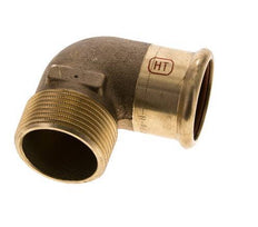 90-Grad-Winkel-Pressfitting - 35 mm Innengewinde und R 1-1/4'' Außengewinde - Kupferlegierung