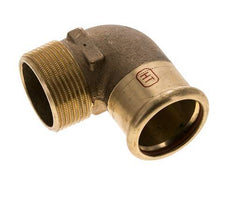 90-Grad-Winkel-Pressfitting - 35 mm Innengewinde und R 1-1/4'' Außengewinde - Kupferlegierung