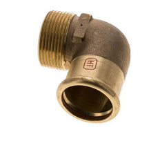90-Grad-Winkel-Pressfitting - 35 mm Innengewinde und R 1-1/4'' Außengewinde - Kupferlegierung