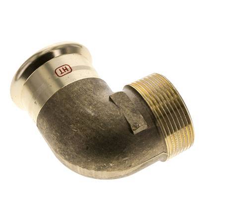 90-Grad-Winkel-Pressfitting - 42 mm Innengewinde und R 1-1/2'' Außengewinde - Kupferlegierung
