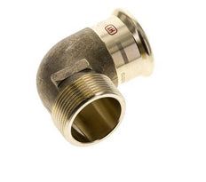 90-Grad-Winkel-Pressfitting - 42 mm Innengewinde und R 1-1/2'' Außengewinde - Kupferlegierung