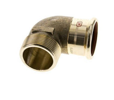 90-Grad-Winkel-Pressfitting - 42 mm Innengewinde und R 1-1/2'' Außengewinde - Kupferlegierung