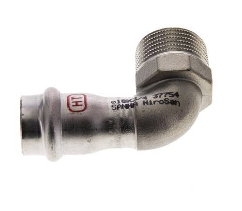 90deg Elbow Press Fitting - 18mm Female & R 3/4'' Male - Stainless Steel