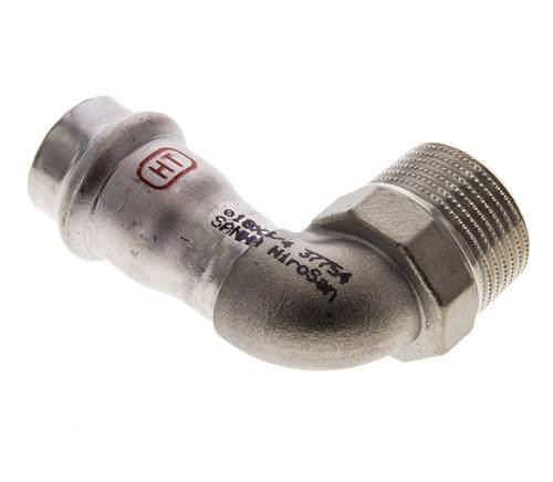 90-Grad-Winkel-Pressfitting - 18 mm Innengewinde & R 3/4'' Außengewinde - Edelstahl