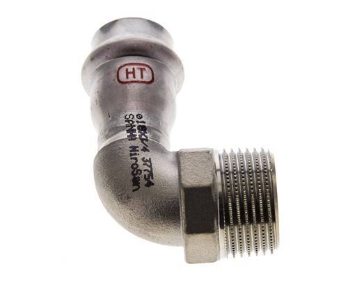 90-Grad-Winkel-Pressfitting - 18 mm Innengewinde & R 3/4'' Außengewinde - Edelstahl