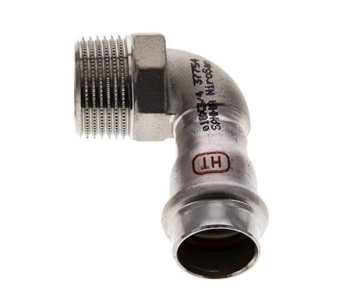 90-Grad-Winkel-Pressfitting - 18 mm Innengewinde & R 3/4'' Außengewinde - Edelstahl