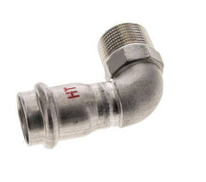 90-Grad-Winkel-Pressfitting - 22 mm Innengewinde und R 3/4'' Außengewinde - Edelstahl