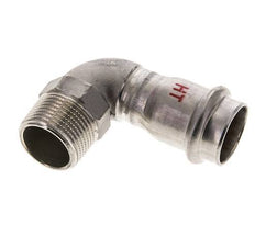 90-Grad-Winkel-Pressfitting - 22 mm Innengewinde und R 3/4'' Außengewinde - Edelstahl