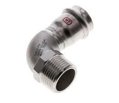 90-Grad-Winkel-Pressfitting - 28 mm Innengewinde & R 1'' Außengewinde - Edelstahl