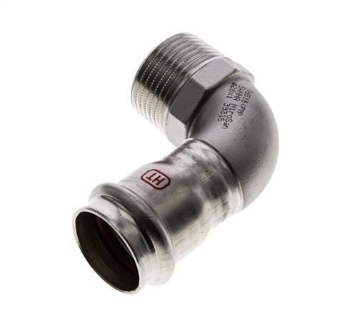 90-Grad-Winkel-Pressfitting - 28 mm Innengewinde & R 1'' Außengewinde - Edelstahl