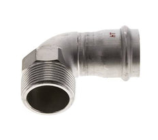 90-Grad-Winkel-Pressfitting - 35 mm Innengewinde und R 1-1/4'' Außengewinde - Edelstahl