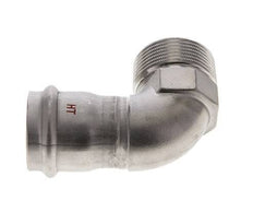90-Grad-Winkel-Pressfitting - 35 mm Innengewinde und R 1-1/4'' Außengewinde - Edelstahl