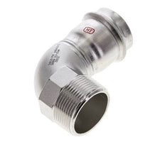 90-Grad-Winkel-Pressfitting - 42 mm Innengewinde und R 1-1/2'' Außengewinde - Edelstahl