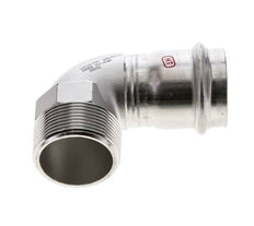 90-Grad-Winkel-Pressfitting - 42 mm Innengewinde und R 1-1/2'' Außengewinde - Edelstahl