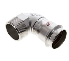 90-Grad-Winkel-Pressfitting - 42 mm Innengewinde und R 1-1/2'' Außengewinde - Edelstahl