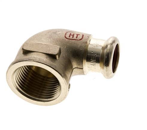 90-Grad-Winkel-Pressfitting - 15 mm Innengewinde & Rp 3/4'' Innengewinde - Kupferlegierung