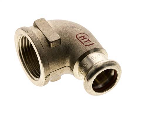 90-Grad-Winkel-Pressfitting - 15 mm Innengewinde & Rp 3/4'' Innengewinde - Kupferlegierung