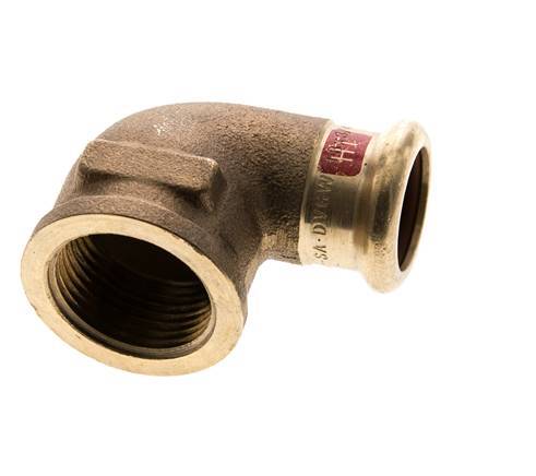 90-Grad-Winkel-Pressfitting - 18 mm Innengewinde & Rp 3/4'' Innengewinde - Kupferlegierung