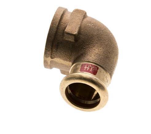 90-Grad-Winkel-Pressfitting - 18 mm Innengewinde & Rp 3/4'' Innengewinde - Kupferlegierung