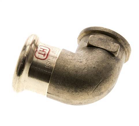 90-Grad-Winkel-Pressfitting - 22 mm Innengewinde & Rp 1/2'' Innengewinde - Kupferlegierung