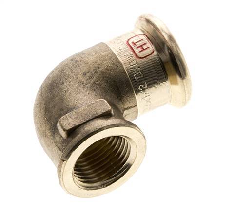 90-Grad-Winkel-Pressfitting - 22 mm Innengewinde & Rp 1/2'' Innengewinde - Kupferlegierung