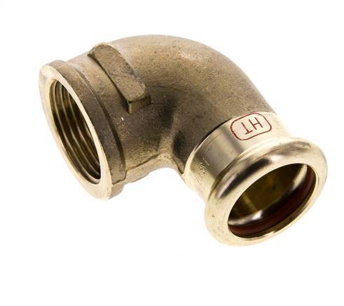 90-Grad-Winkel-Pressfitting - 22 mm Innengewinde & Rp 3/4'' Innengewinde - Kupferlegierung