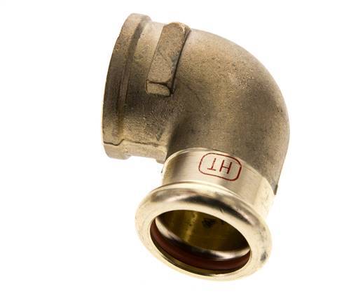 90-Grad-Winkel-Pressfitting - 22 mm Innengewinde & Rp 3/4'' Innengewinde - Kupferlegierung