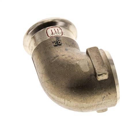 90-Grad-Winkel-Pressfitting - 28 mm Innengewinde & Rp 3/4'' Innengewinde - Kupferlegierung