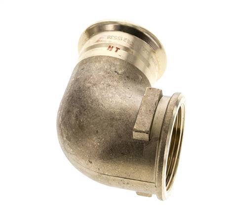90-Grad-Winkel-Pressfitting - 42 mm Innengewinde & Rp 1-1/2'' Innengewinde - Kupferlegierung