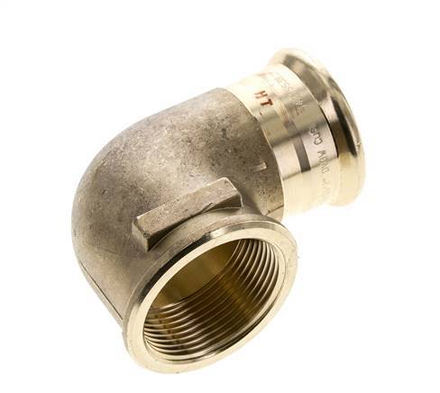 90-Grad-Winkel-Pressfitting - 42 mm Innengewinde & Rp 1-1/2'' Innengewinde - Kupferlegierung