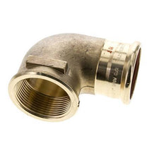 90-Grad-Winkel-Pressfitting - 42 mm Innengewinde & Rp 1-1/2'' Innengewinde - Kupferlegierung