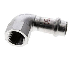90-Grad-Winkel-Pressfitting - 15 mm Innengewinde & Rp 1/2'' Innengewinde - Edelstahl