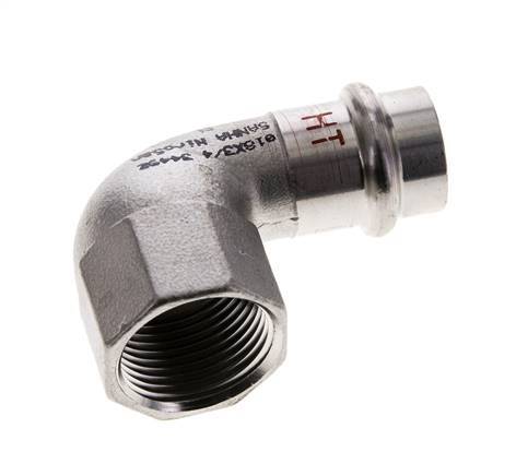 90-Grad-Winkel-Pressfitting - 18 mm Innengewinde & Rp 3/4'' Innengewinde - Edelstahl