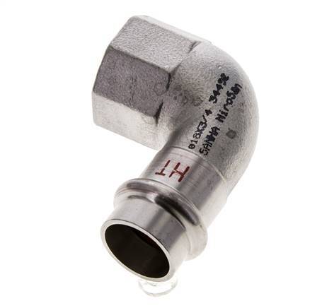 90-Grad-Winkel-Pressfitting - 18 mm Innengewinde & Rp 3/4'' Innengewinde - Edelstahl