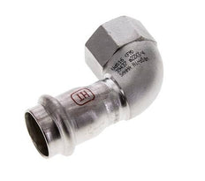 90-Grad-Winkel-Pressfitting - 22 mm Innengewinde & Rp 3/4'' Innengewinde - Edelstahl