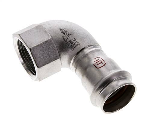 90-Grad-Winkel-Pressfitting - 28 mm Innengewinde & Rp 1'' Innengewinde - Edelstahl