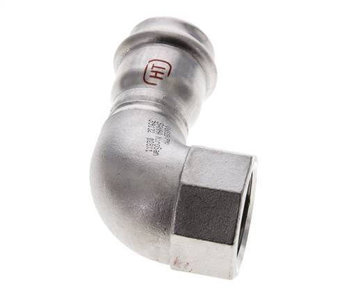 90-Grad-Winkel-Pressfitting - 28 mm Innengewinde & Rp 1'' Innengewinde - Edelstahl